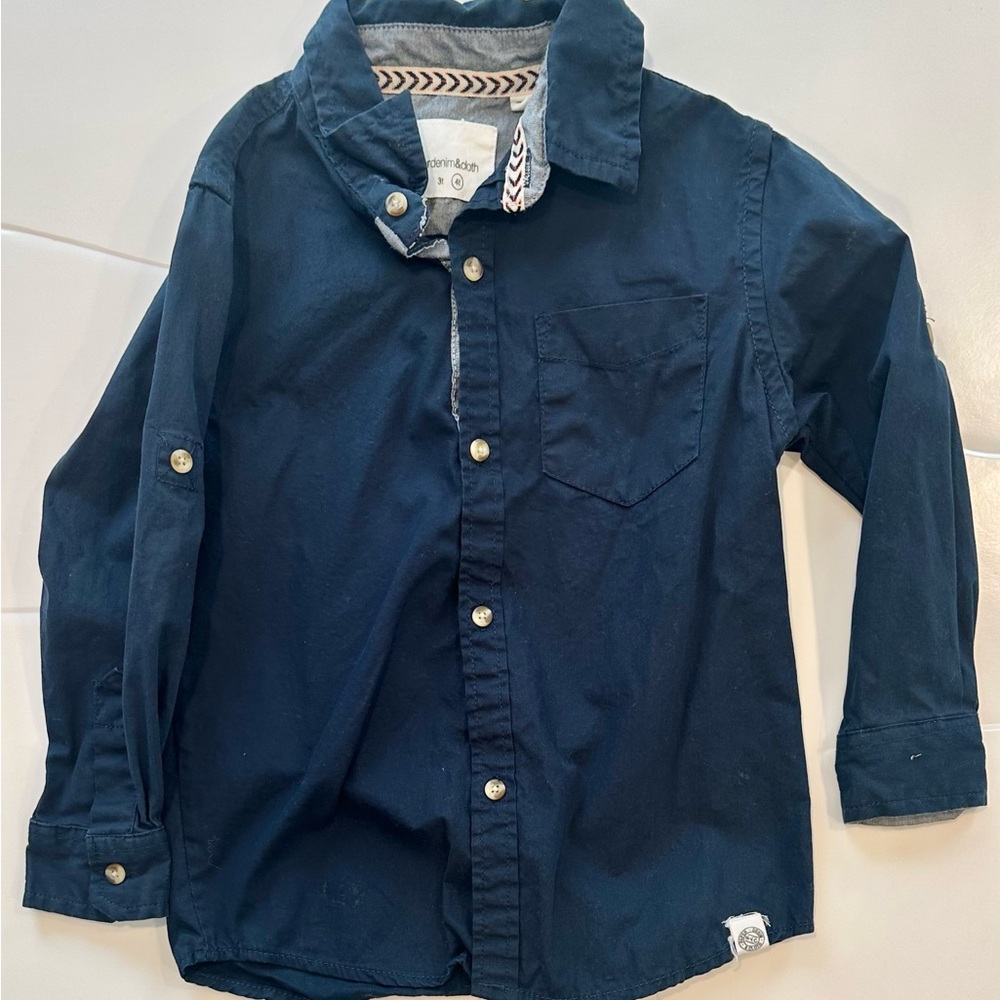 Paper Denim & Cloth Navy Button Down Shirt